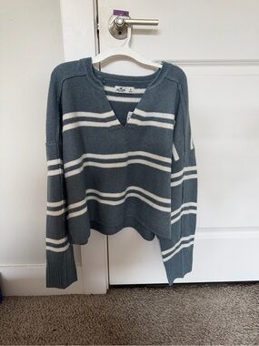 Hollister Striped V-Neck Sweater